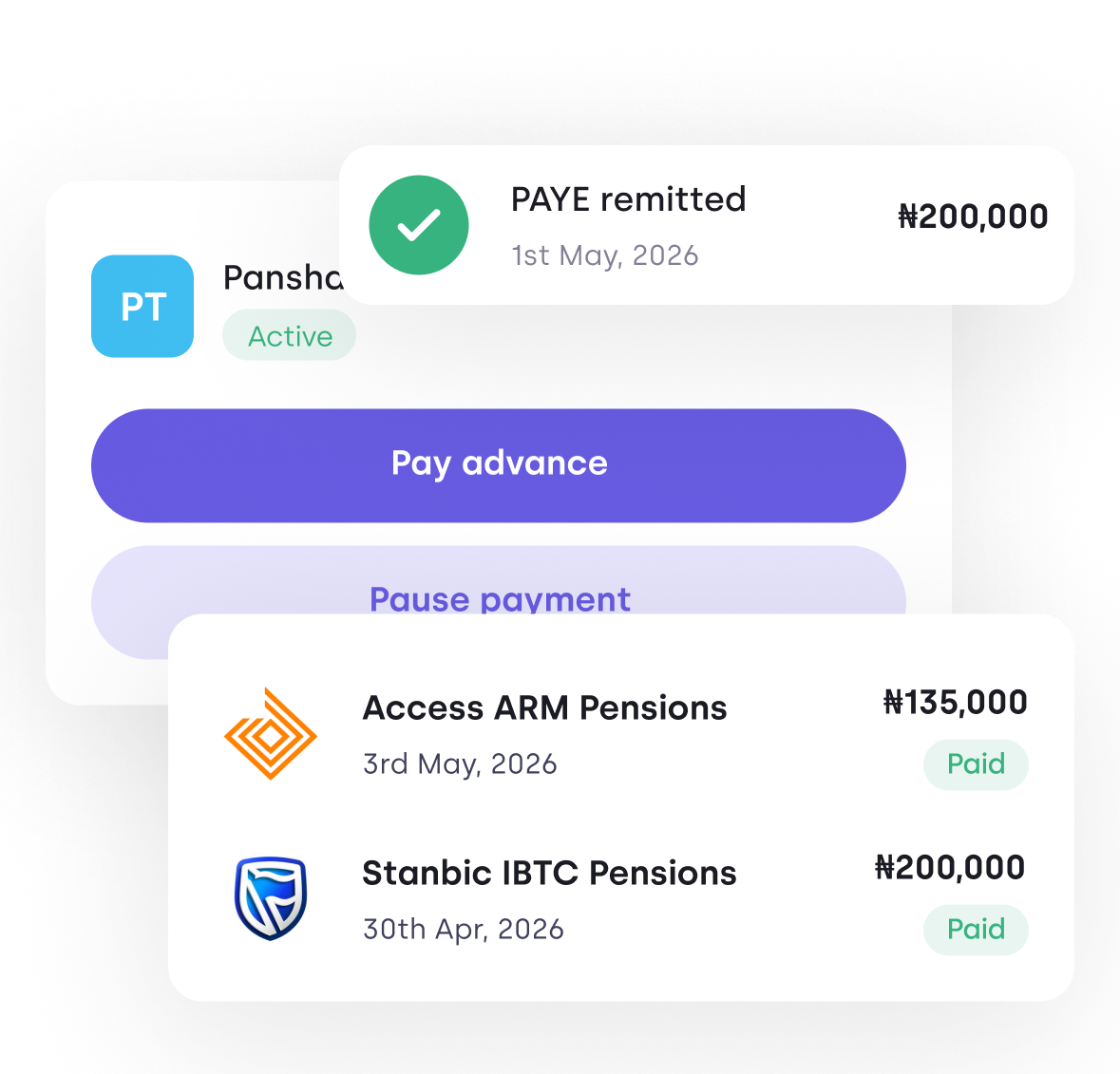 Payroll, tax, and pension — handled in one run.